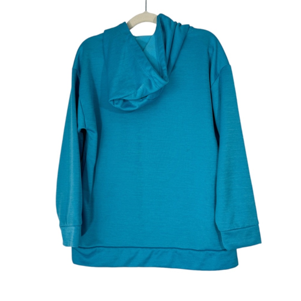 Adidas Girl’s Size Medium 10/12 Blue Logo Graphic Pullover Casual Hoodie AA4844 - Picture 2 of 7